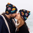 thumbnail image 5 of Picia Lovely Planet Pattern Knitted Beanie Hat for Men and Women , Unisex Winter Warm Stretchy Knit Cap Thick Fisherman Beanies Cuffed Plain Skull Caps, 5 of 6
