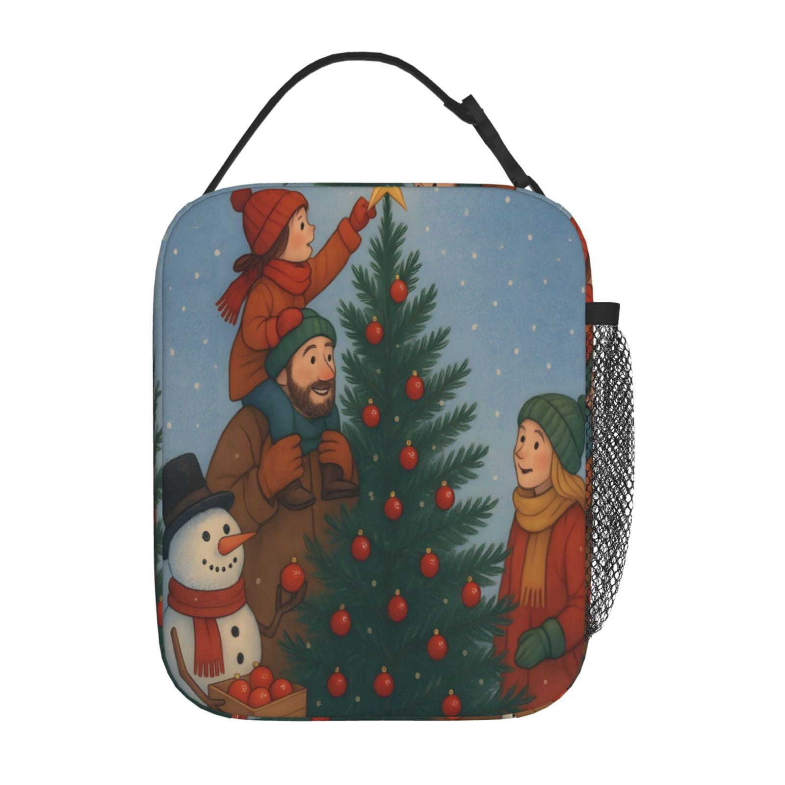 Lunch Bag For Women Men Insulated Portable Lunch Box Bento Box Office Picnic Travel Cooler Bag Christmas Tree Decorations