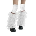 thumbnail image 2 of Thigh High Stockings Gyaru Goth Leg Warmers Rib Knit Boot Socks for Girls Compression Socks for Women White One Size, 2 of 4