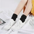 thumbnail image 2 of Womens Socks, Ruffle Turn-Cuff Casual Crew Socks Breathable Cool Knit Cotton Lettuce Ankle Frilly Sock 6 Pack, 2 of 4