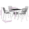 thumbnail image 4 of vidaXL 5 Piece Garden Dining Set White Cast Aluminium, 4 of 5
