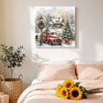 thumbnail image 4 of Canvas Wall Art, Vintage Christmas Framed Canvas Prints for Bathroom Kitchen, Winter Xmas Tree Truck Snowflake Country Gallery Wrapped Wall Decor for Home Office, Gifts, 10"x10" Ship Next Day, 4 of 9
