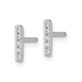thumbnail image 2 of Cheryl M Sterling Silver Rhodium-plated Polished Letter I CZ Initial Post Earrings, 2 of 4
