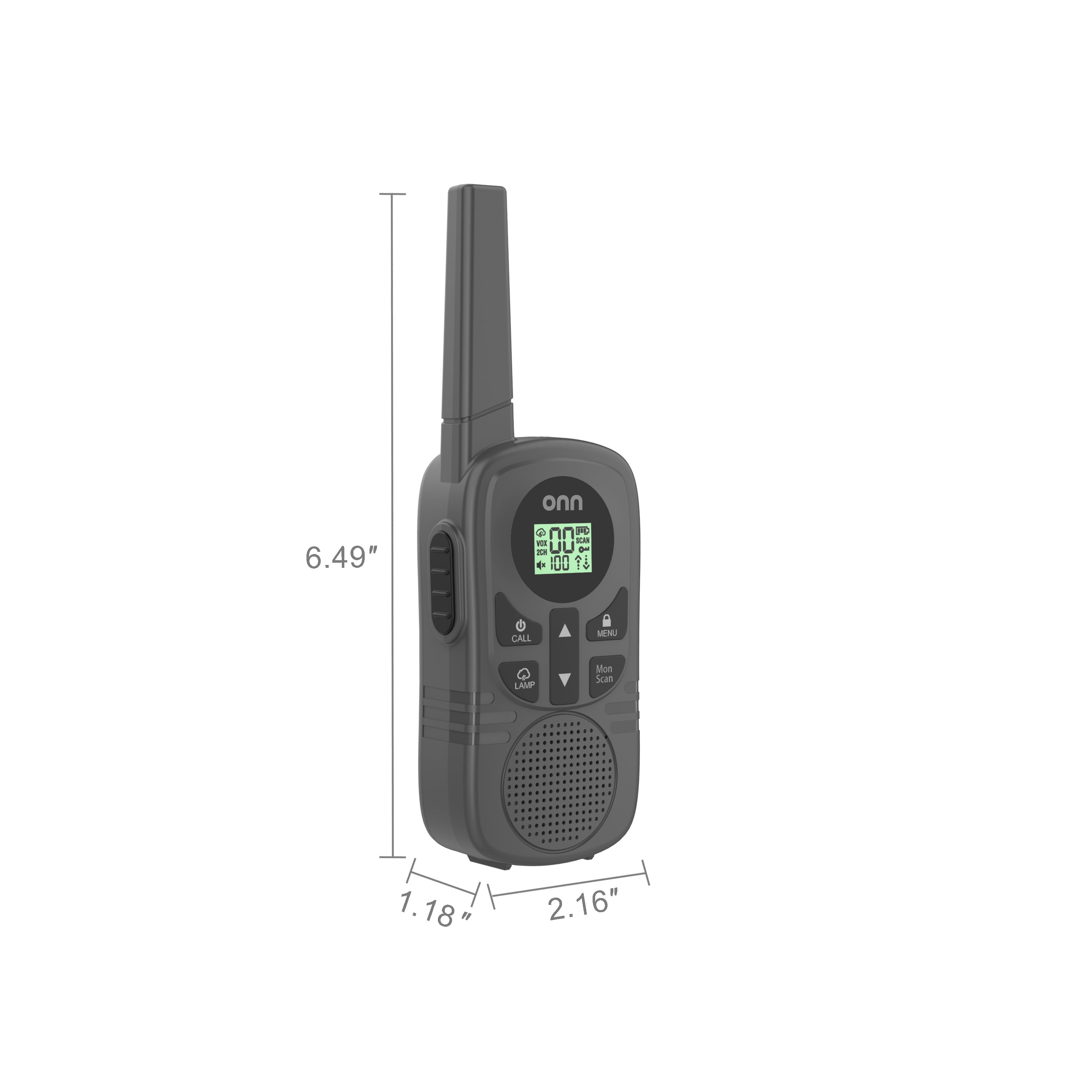 onn Two Way Radios with LED Light, 22 FRS Channels and 23 mile Range Walkie Talkies, 3 Count