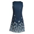 thumbnail image 4 of ICHUANYI Clearance Women's Fashion Sexy Vintage Sleeveless Printed Round Button Dresses(Blue, M) ICHUANYI WER2023080912366, 4 of 9