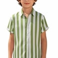 thumbnail image 7 of Fozruso Striped Button Down Shirt for Boys, Classic Short Sleeve Collared Shirt for Kids Daily Casual Wear, 7 of 7