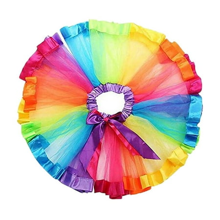 Baby Girl Layered Rainbow Tutu Skirt Birthday Party Costume Dress