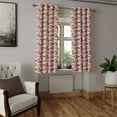 thumbnail image 2 of Ambesonne Mushroom Grommet Curtain, Forest Fall on Polka Dots, 50" x 63", Orange Dark Coral Tan, 2 of 6
