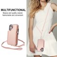 thumbnail image 7 of Wallet Case for Apple iPhone 16, with Crossbody Shoulder Strap & Hand Wrist Cards Holder Zipper Pocket Stand Feature Full Protective Shockpoof Phone Case for iPhone 16, Rosegold, 7 of 7