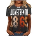 thumbnail image 2 of Binmer T-Shirt Imprimé Manches Courtes Col Rond pour Femmes Jour de l'Indépendance, 2 of 5