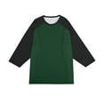 thumbnail image 7 of Resicozy Men's 3/4 Sleeve Shirts Crew Neck Casual Fashion Soft Vintage Workout Athletic Classic Fitted Tee Shirts Dark Green XL, 7 of 7