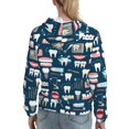 thumbnail image 7 of Daiia Dental Pattern Women's Fashion Hoodies & Sweatshirts with Kangaroo Pocket Hooded Sweatshirt with Eye-catching Drawstrings-X-Large, 7 of 7