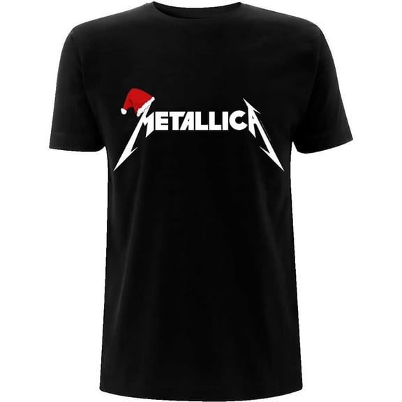 Men's Metallica Santa Hat Logo T-shirt X-Large Black