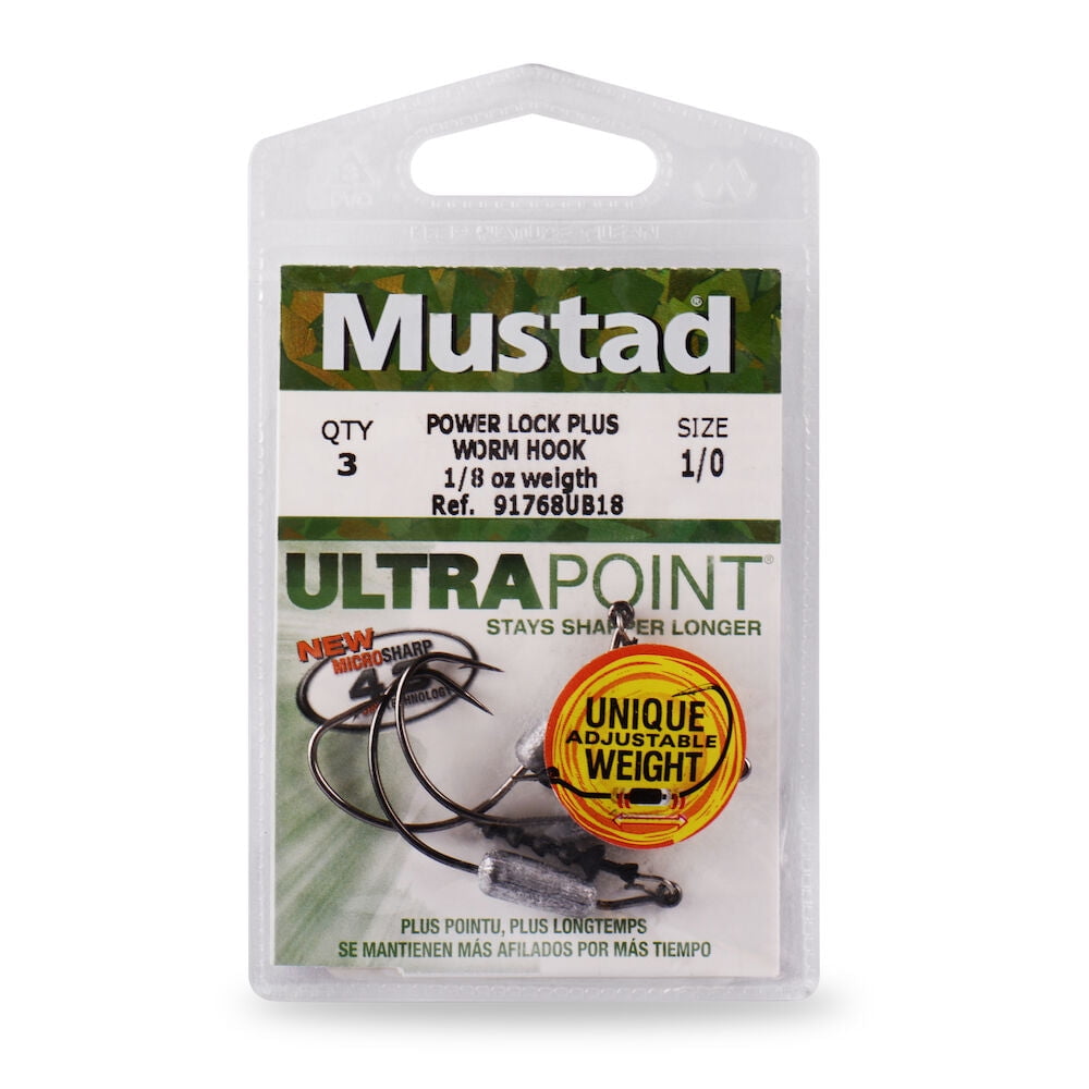 Mustad 91768UB18-1/0-3U UltraPoint Power Lock Plus Weighted Straight