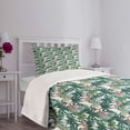 thumbnail image 5 of Ambesonne Palm Tree Quilted Bedspread Set 2 Pcs, Dreamy Jungle Foliage, Twin Size, Multicolor, 5 of 6