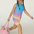 thumbnail image 6 of 2 Piece Girls Summer Outfits Casual Lounge Set Shirts and Elastic Waist Shorts with Pockets Clothing Sets, 6 of 7