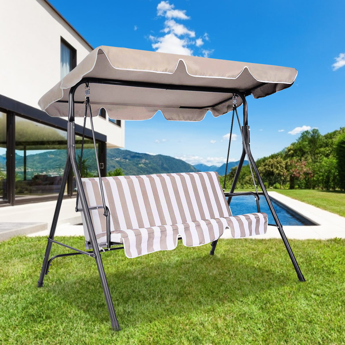 Details about   Patio Outdoor Garden Swing 300D Canopy Replacement Porch Top Cover Seat 75"x52" 