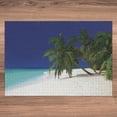 thumbnail image 3 of Ambesonne Tropical Jigsaw Puzzle Durable Cardboard, Untouched Coastline, 1000 pcs, Navy Blue White, 3 of 5