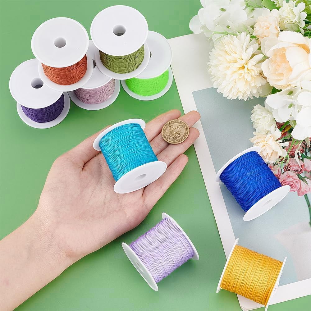PH 378 Yards Nylon String Thread 18 Colors 0.4mm Beading String Bracelet Cord Chinese Knotting Cord for Jewelry Making Macrame Friendship Bracelets Christmas Ornament Colorful