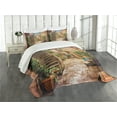thumbnail image 3 of Ambesonne Italy Quilted Bedspread Set 3 Pcs, Old Stone Street Houses, Queen Size, Multicolor, 3 of 5