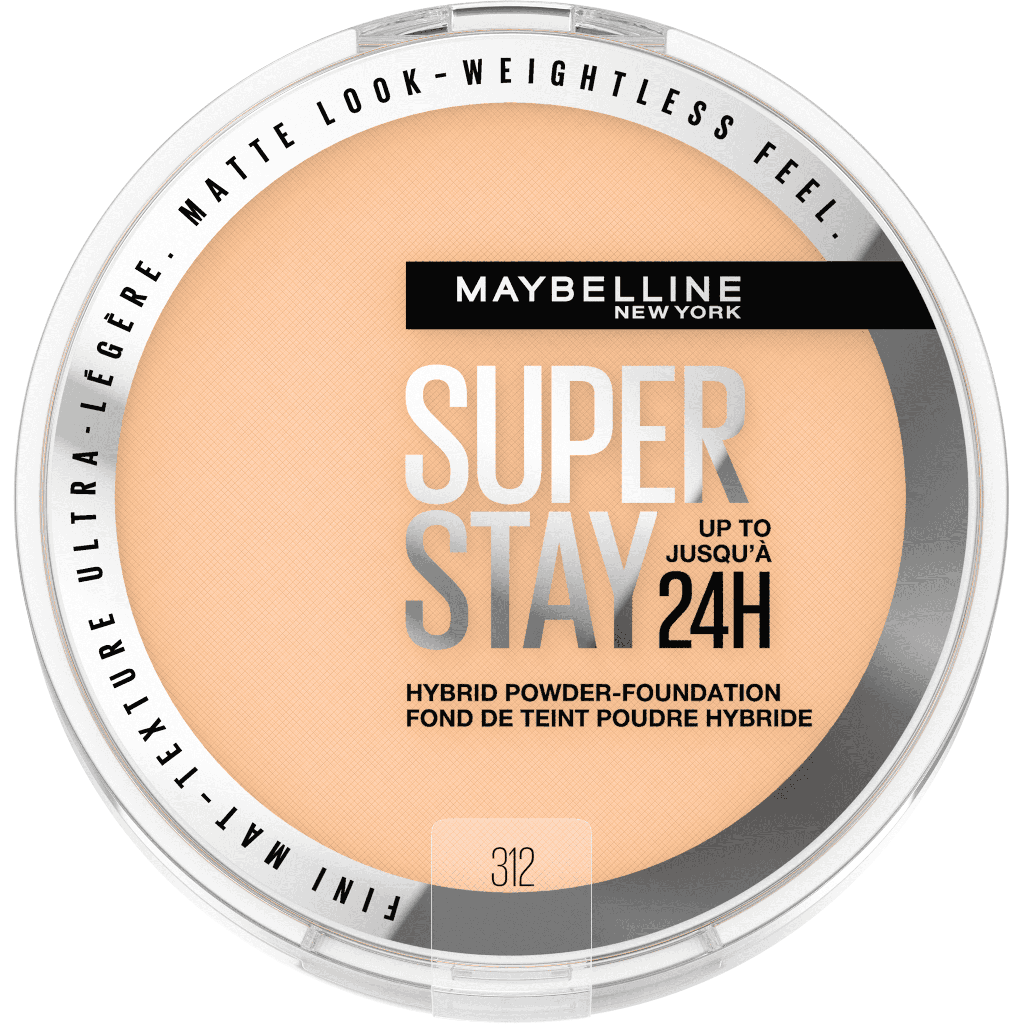 Fond de teint poudre hybride jusqu’à 24 h Super Stay de Maybelline New York, Hydrofuge, Végétalien, Matifiant, 312 ,6 g