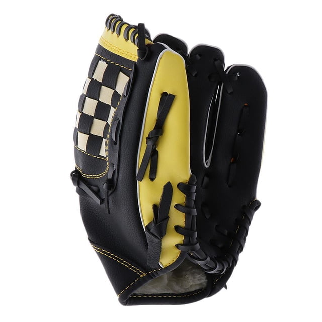 Guante de Teeball Greeniant para Lanzar Mano Derecha Negro+Amarillo 12.5 pulgadas