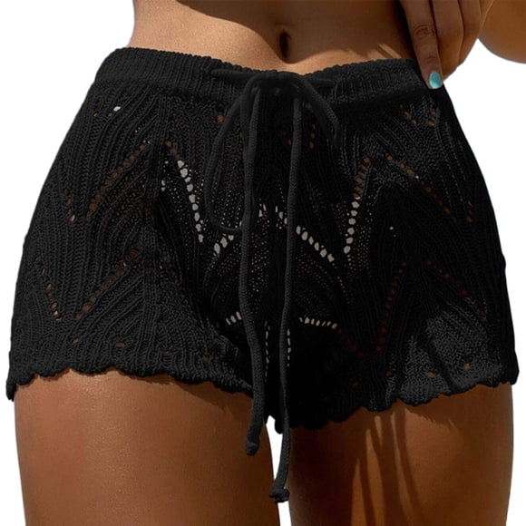 Qarigey Pantalones cortos de playa para niñas para looks de verano vanguardistas Pantalones cortos de playa para niñas Pantalones cortos para Prendas para la parte inferior del cuerpo Negro l