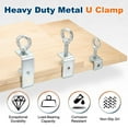 thumbnail image 4 of Uxcell304 Stainless Steel C Clamps 55mm Square Mini Tiger Clamp Adjustable Heavy Duty Metal U Clip with Eye Hook Screw for Woodworking Welding Mounting, Silver, 4 of 6