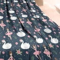 thumbnail image 3 of Dark Blue Swan Ballerina Pattern Blanket,Comfortable Soft Flannel Throw Blanket,All Season,Warm Lightweight Blankets for Sofa Bed Couch Living Room Chair,60"x80", 3 of 4