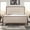 Dark Walnut, variant on Amerlife Queen Solid Wood Platform Bed Frame with 58" Tall Upholstered Headboard, Dark Walnut