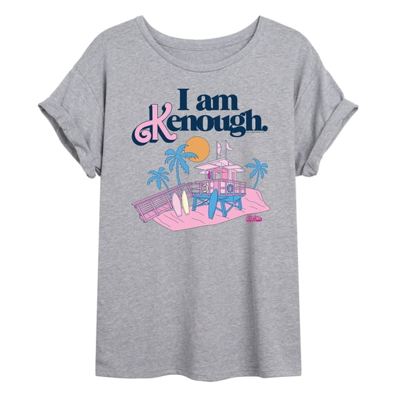 Barbie The Movie - I Am Kenough Lifeguard Stand - Juniors Ideal Flowy Muscle T-Shirt