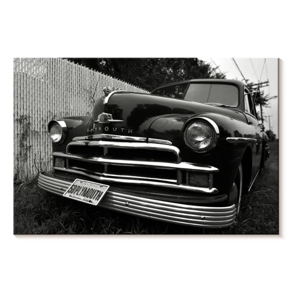 Elephant Stock Bike And Lamp Wall Art - Horizontal Canvas Wall Art - Living Room Wall Decor - Transportation Canvas - Black And Gray Decor By Matt Collins - 12" x 8"