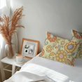 thumbnail image 6 of Yellow Green Boho Floral Lumbar Pillow Covers 20x12 Inch Set of 2, Retro Rustic Abstract Flowers Waterproof Outdoor Pillow Covers, Decorative Cushion Pillowcases for Couch, Sofa, Bed, Garden, Patio, 6 of 9