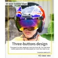 thumbnail image 4 of Huhudde Open Face Helmet Visor Motorcycle Helmet Bubble Visor Lens Bubble Shield 3-Snap Design Flip Up Down Helmets Accessories, 4 of 17