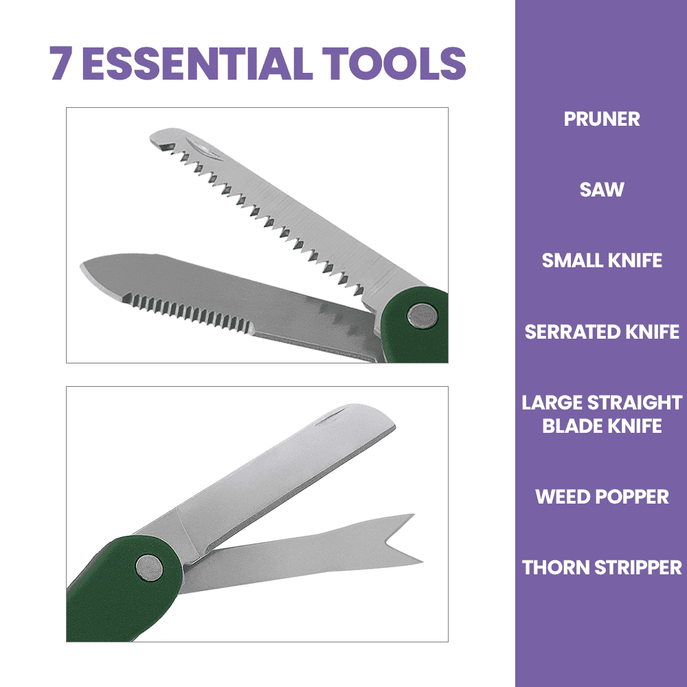 Zenport MFT45 7-in-1 Gardening Multi-Tool Pruner with Carrying Case, Green - 10 Pack