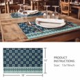 thumbnail image 3 of Placemats Set of 4, Dark Blue Flowers Woven Placemat, Linen Place Mats for Kitchen/Dining Tables, Vintage Rustic Abstract Floral Aesthetic Washable Table Mats for Party, 3 of 8
