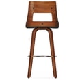 thumbnail image 6 of Simpli Home Dallyn Contemporary Swivel Bar Stool (Set of 2) in Black PU faux leather, 6 of 13