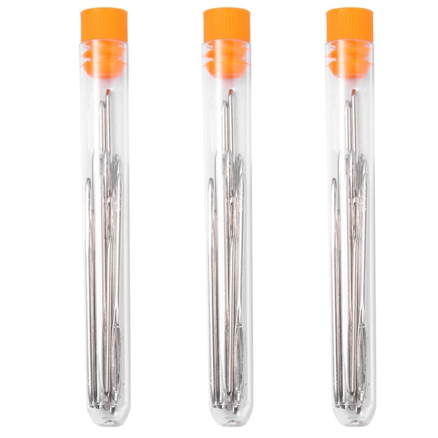 36 Pcs Grandes Aiguilles à Broder pour Couture avec 3 Bouteilles de Rangement pour Femmes