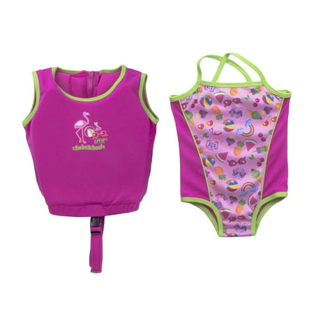 SwimSchool Girls 2 Piece Swim Trainer, Medium/Large