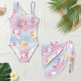 thumbnail image 3 of Xixirimido Axolotls Colorful Tie-dye Print Girls One Piece Swimsuit with Mesh Cover Up Teen Adjustable Strap Bathing Suits with Removable Bra Swimwear Set, Size 7-8 Years, 3 of 7