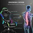 thumbnail image 2 of WINGOMART Ergonomic Gaming Chair with Footrest, High Back Faux Leather Gaming Chair With RGB led light and Adjustable Armrest Height Adjustable Swivel, 2 of 5
