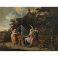 thumbnail image 2 of Abraham Willemsen 14x12 Black Ornate Wood Framed Double Matted Museum Art Print Titled: Saint Cecilia at the Organetto in a Garden, 2 of 5