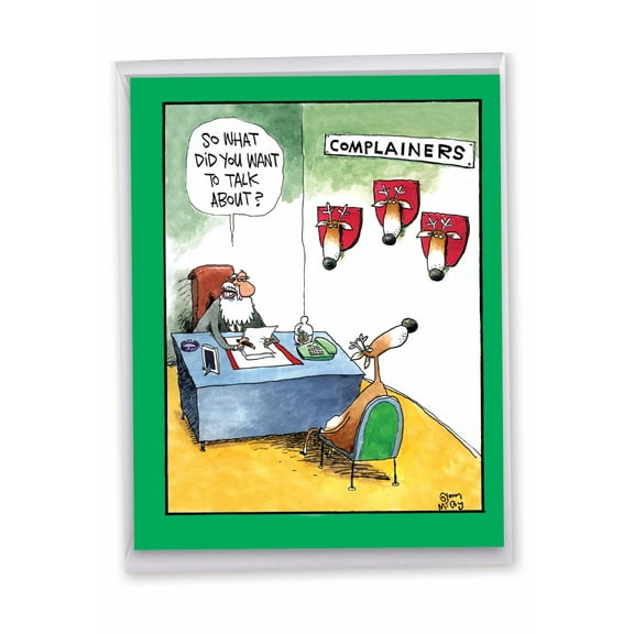 1 Jumbo Funny Holiday Christmas Greeting Card (8.5 x 11 Inch) - Complainers Christmas Card J1540XSG