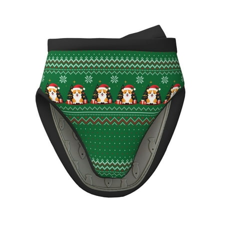 

Tebeau Christmas Corgis Print Short Oven Mitts Heat Resistant Silicone Kitchen Mini Oven Mitts Non-Slip Grip Surfaces and Hanging Loop Gloves