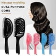 thumbnail image 2 of Vented Hair Brush Professional Comb Wet Dry Combs Beauty Healthy Styling Tools for Salon Home Use Detangling Curly Blue Elliptic Type, 2 of 6