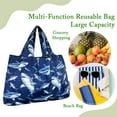 thumbnail image 5 of Wrapables Large Foldable Tote Nylon Reusable Grocery Bags, Great White, 5 of 7