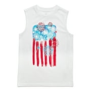 Way To Celebrate Boys Americana Graphic Muscle Tank, Sizes 4-18 & Husky