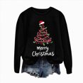 thumbnail image 5 of Towmus Merry Christmas Sweatshirts for Women Casual Crew Neck Long Sleeve Xmas Tree Graphic Fall Pullover Tops, 5 of 6