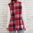 thumbnail image 5 of Stichou Flannel Plaid Shacket Women Plus Size Button Down Long Sleeve Shirts Casual Fall Jacket Ladies Winter Coats Red XL, 5 of 5