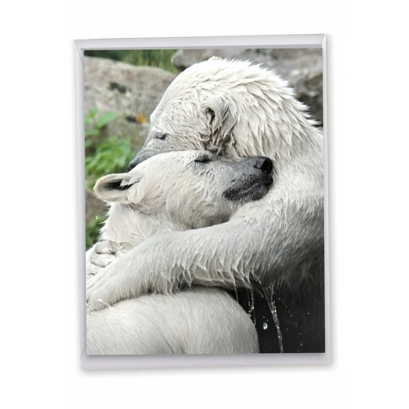 1 Big Valentine's Day Card with Envelope (8.5 x 11 Inch) - Bear Hugs Valentines Day J6327BVDG